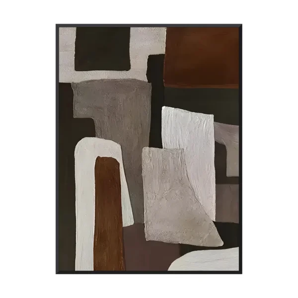 Brown and gray earthy wabi-sabi canvas painting WA06
