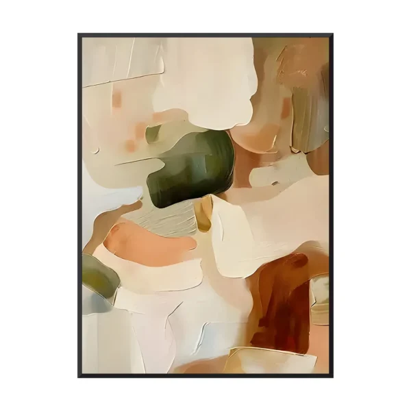 Beige and sage soft organic wabi-sabi canvas WA11