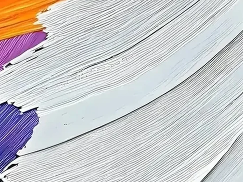 Close-up of the torn white ridge lifting over the hot red-orange impasto stroke on the TA04 abstract canvas.