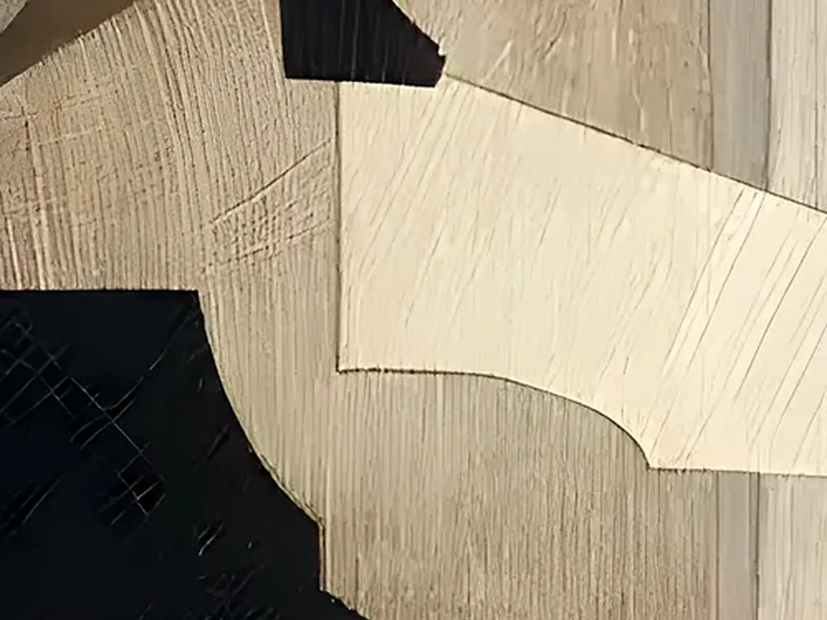 textured plaster wabi-sabi abstract in cream and clay, hand-painted on canvas with raised organic ridges catching side light